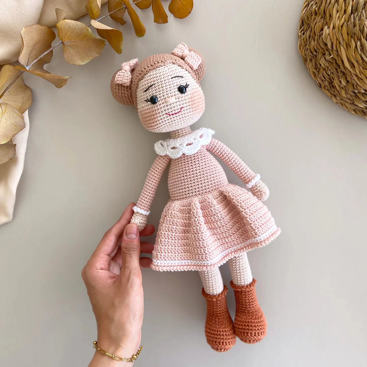Double Bun Princess – Soft &amp; Cuddly Handmade Crochet Doll
