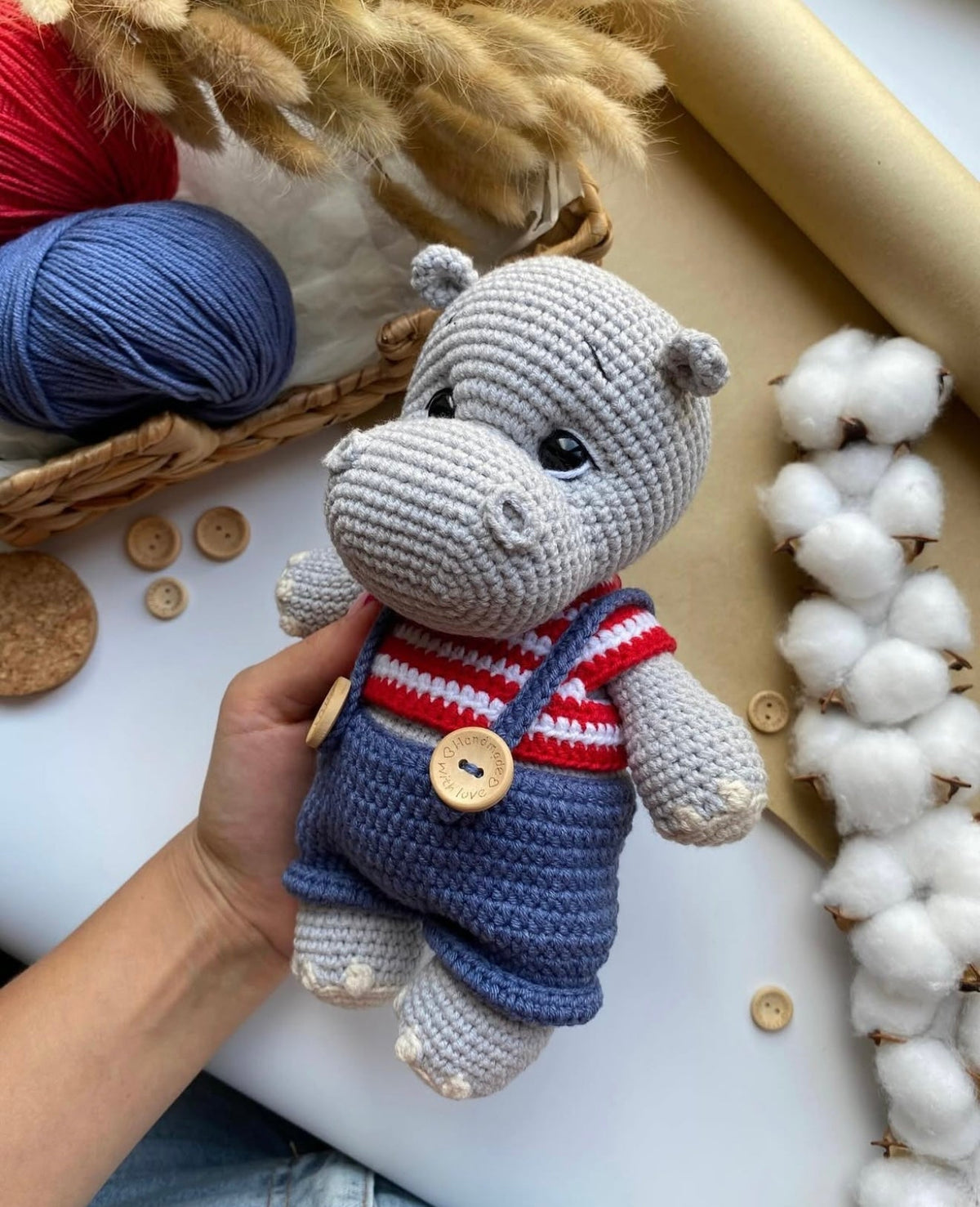 Crochet Cute Hippo Toy