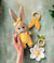 Handmade Crochet Bunny in Yellow Jumpsuit Toy Gift Set (3pc)