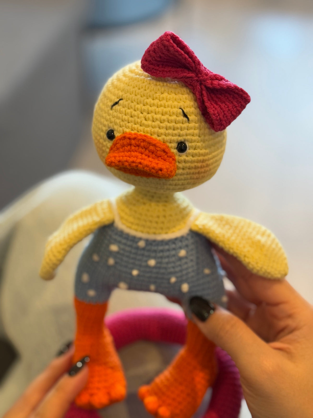 Handmade Crochet Cute Duck with Life Jacket