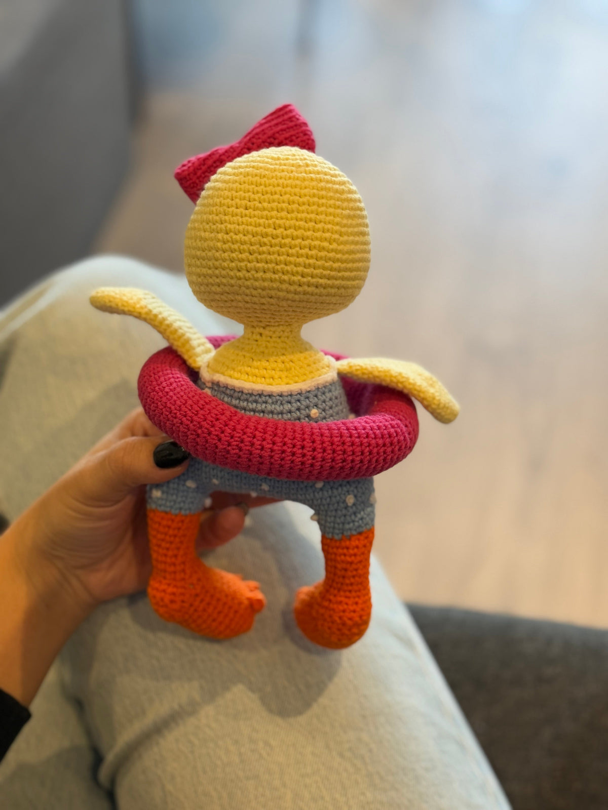 Handmade Crochet Cute Duck with Life Jacket