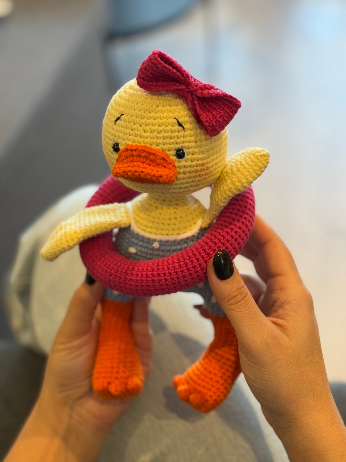 Handmade Crochet Cute Duck with Life Jacket