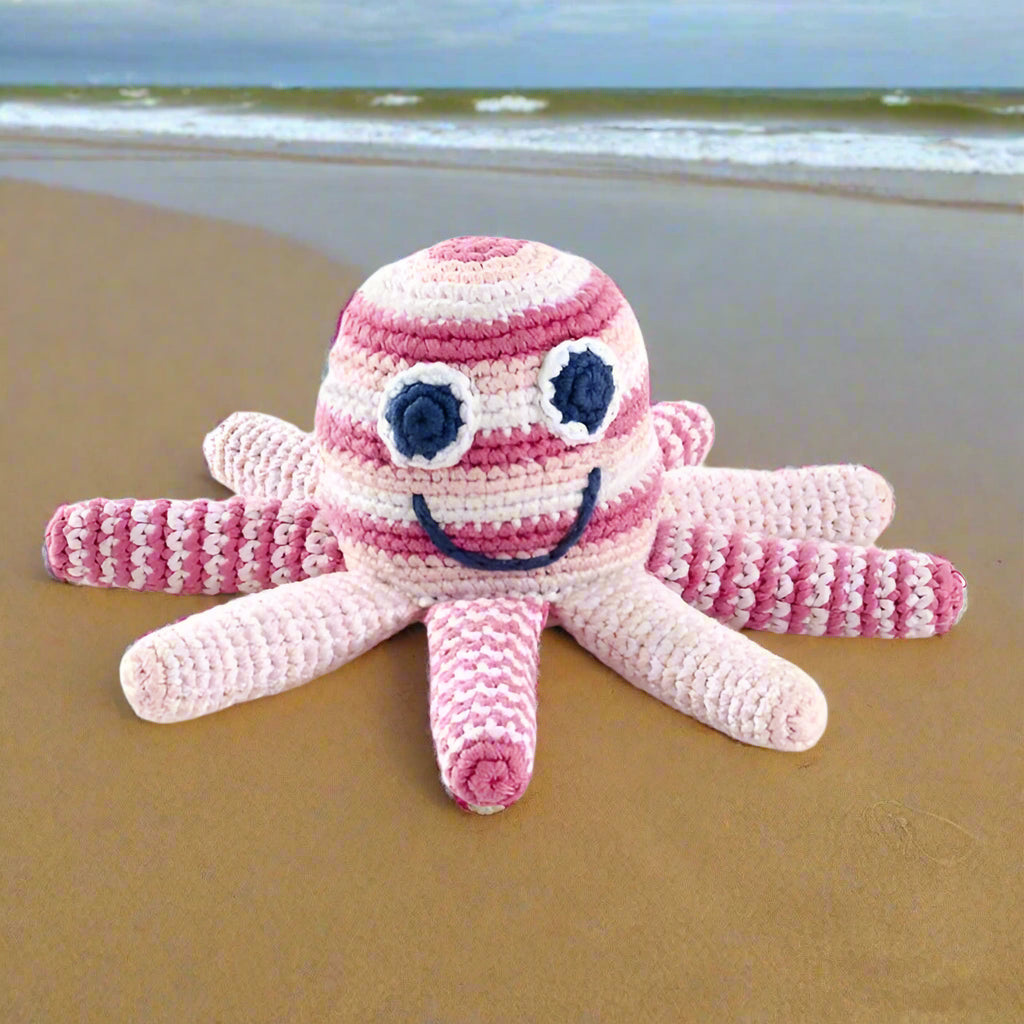 Handmade Crochet Cute Octopus Rattle Toy