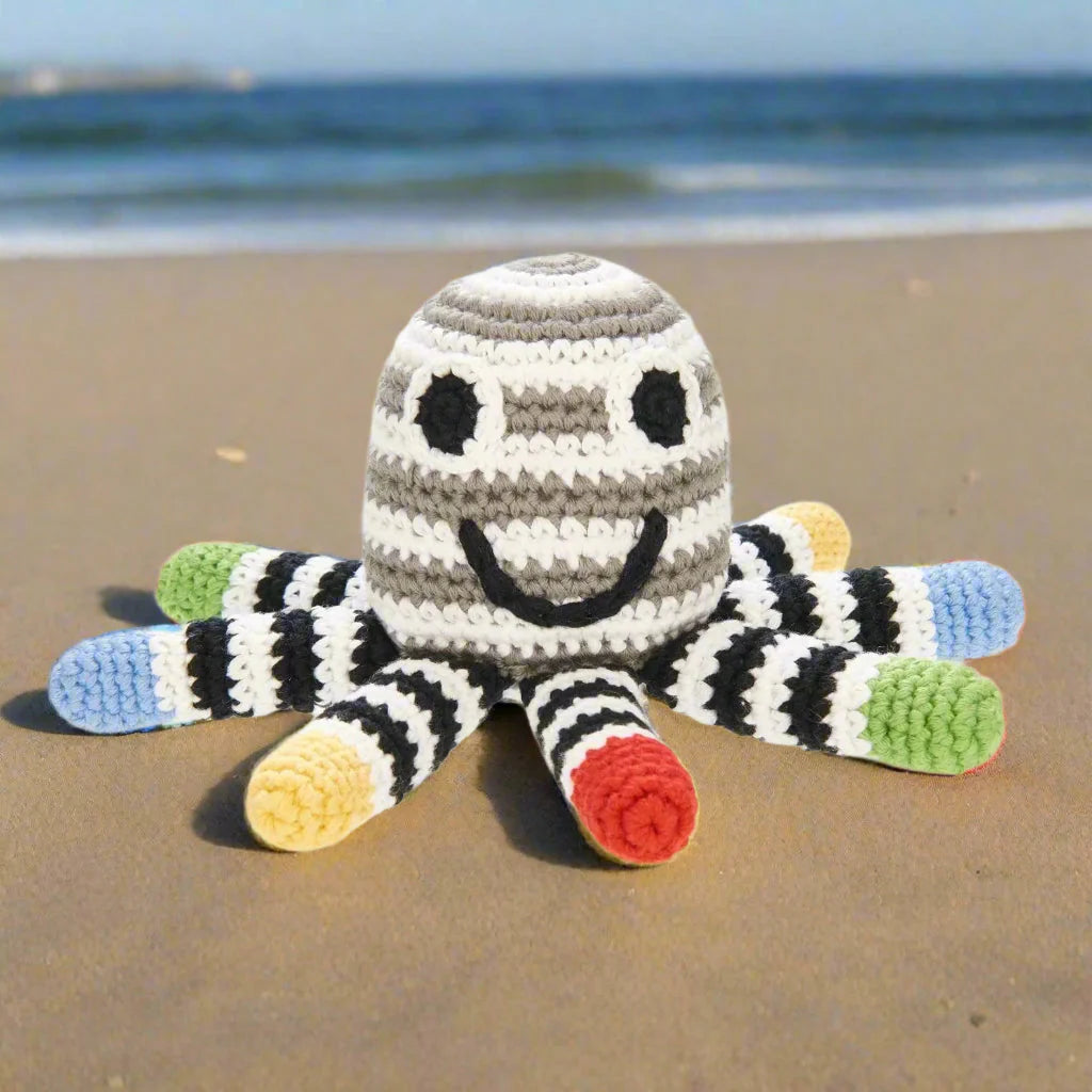 Handmade Crochet Cute Octopus Rattle Toy