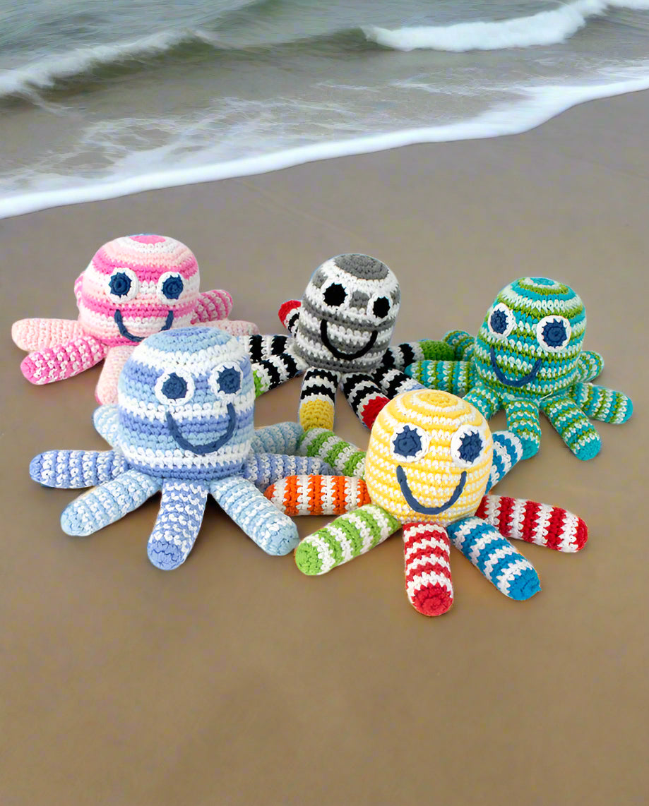 Handmade Crochet Cute Octopus Rattle Toy