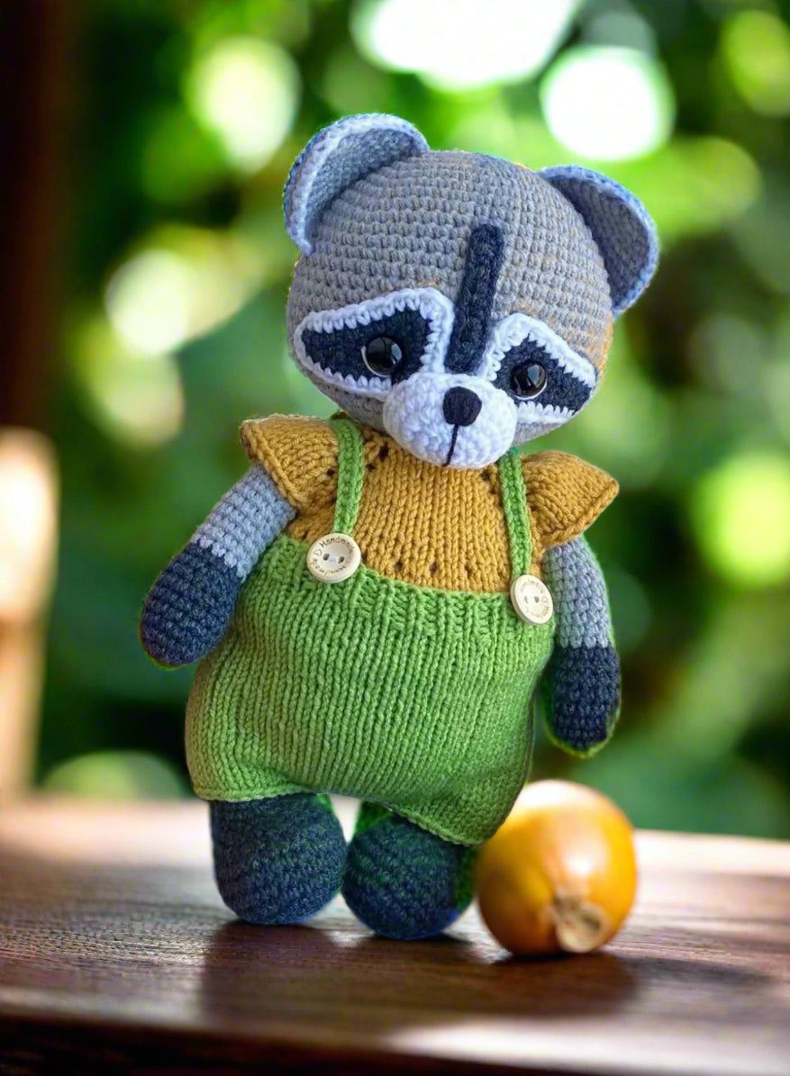 Handmade Crochet Cute Raccoon Toy