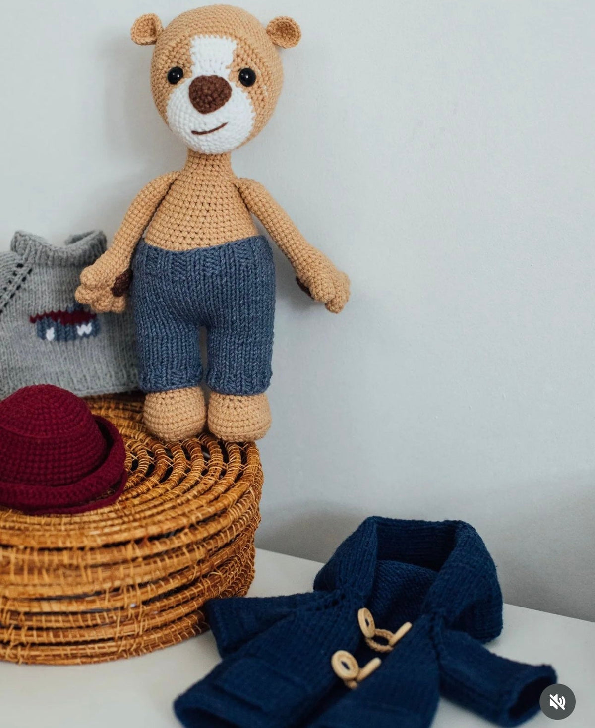 Handmade Crochet Paddington Bear Toy 35cm