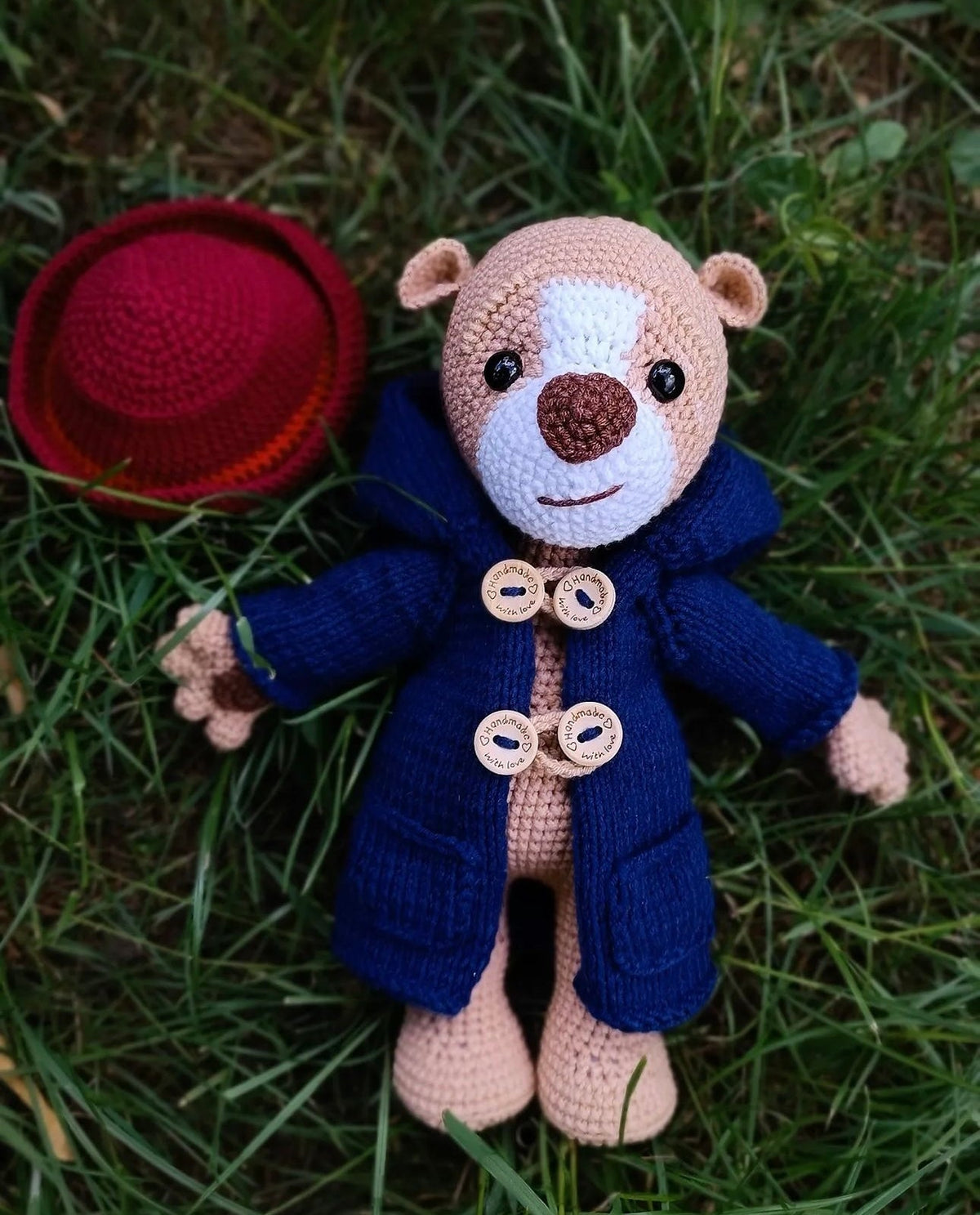 Handmade Crochet Paddington Bear Toy 35cm