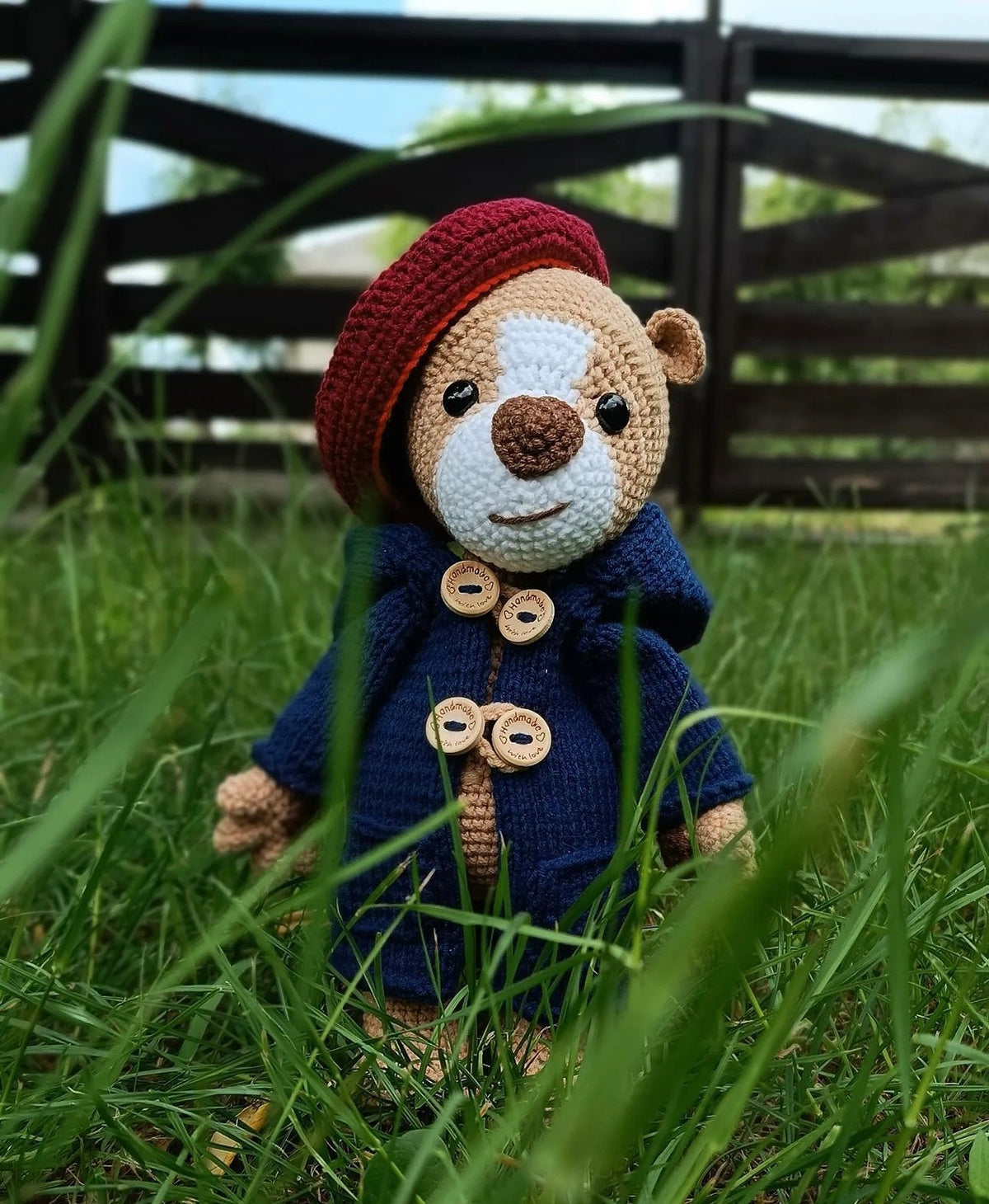 Handmade Crochet Paddington Bear Toy 35cm