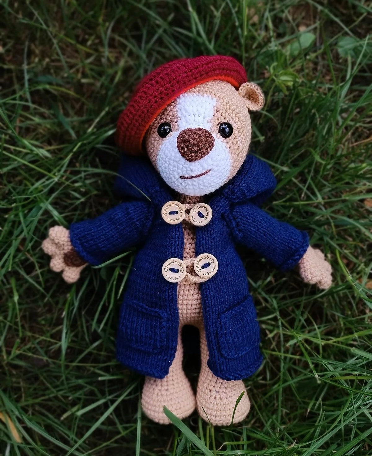 Handmade Crochet Paddington Bear Toy 35cm