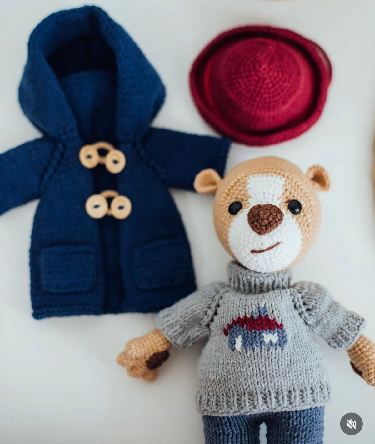 Handmade Crochet Paddington Bear Toy 35cm