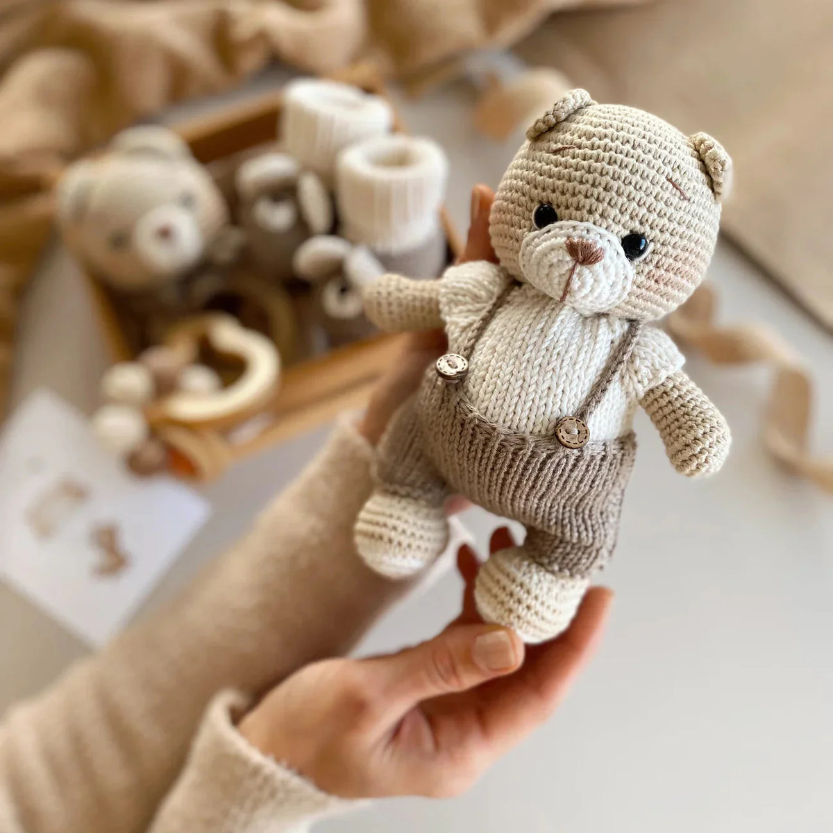 Handmade Crochet Tedy Bear Toy Gift Set (4pc)