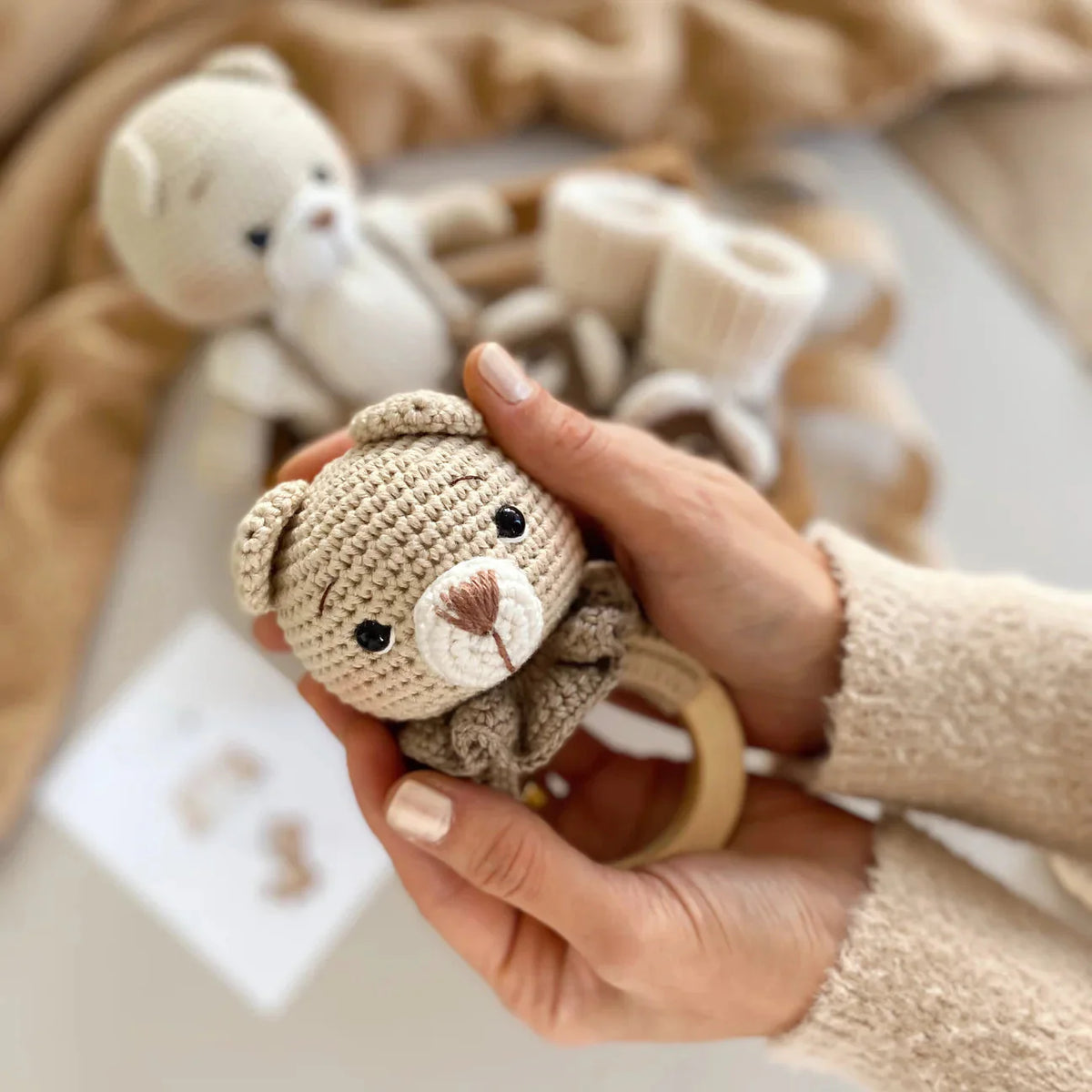 Handmade Crochet Tedy Bear Toy Gift Set (4pc)