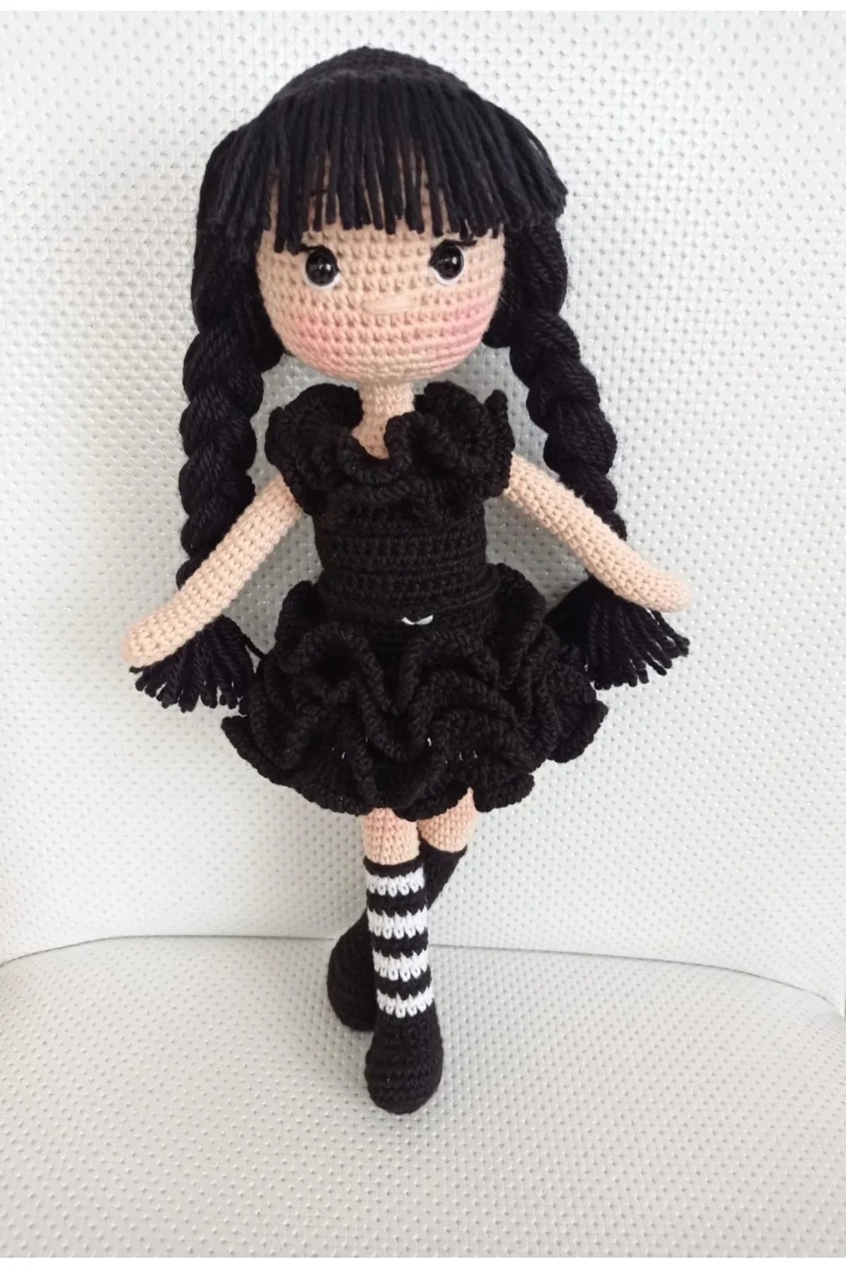 Handmade Crochet Wednesday Adams Doll 🖤