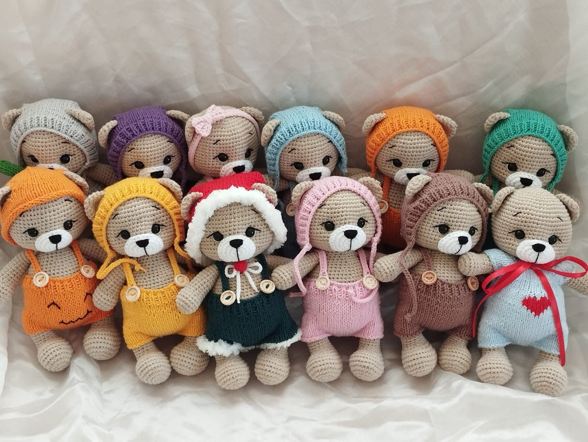 Joy Bear – Customisable Crochet Teddy Bear with Changeable Outfit