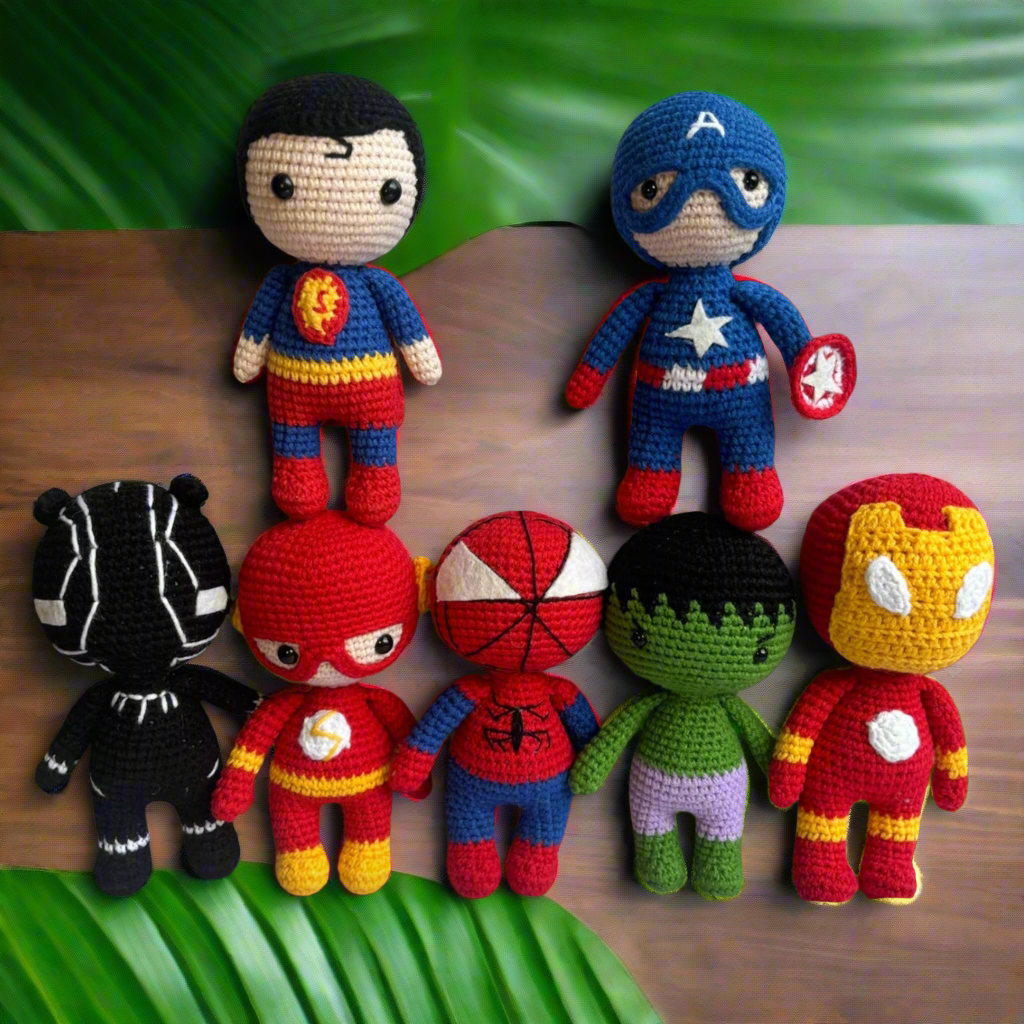 Super Hero Handmade Crochet Toys, Marvel Inspired Crochet Toys