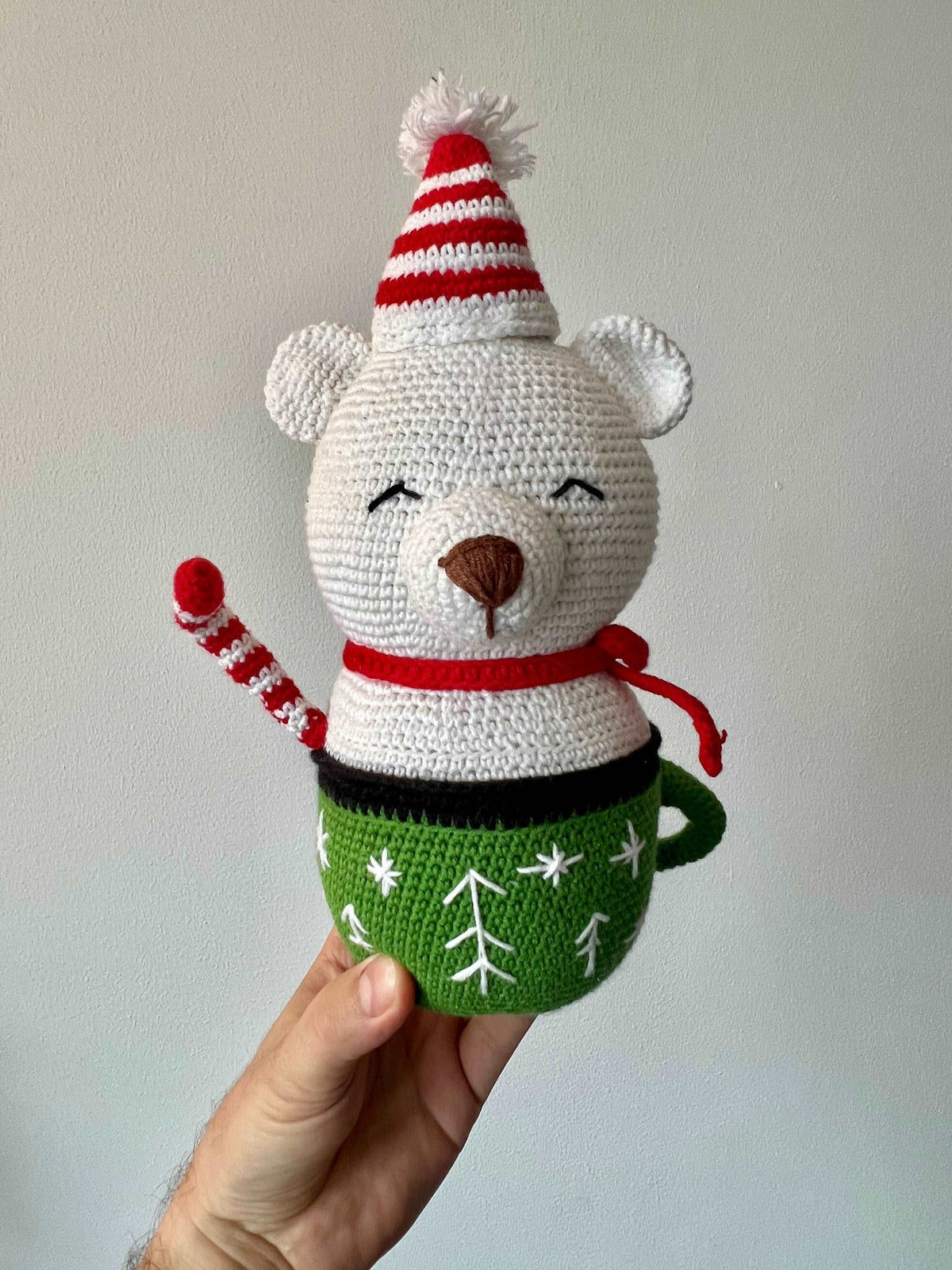 Crochet Bear inside Cup