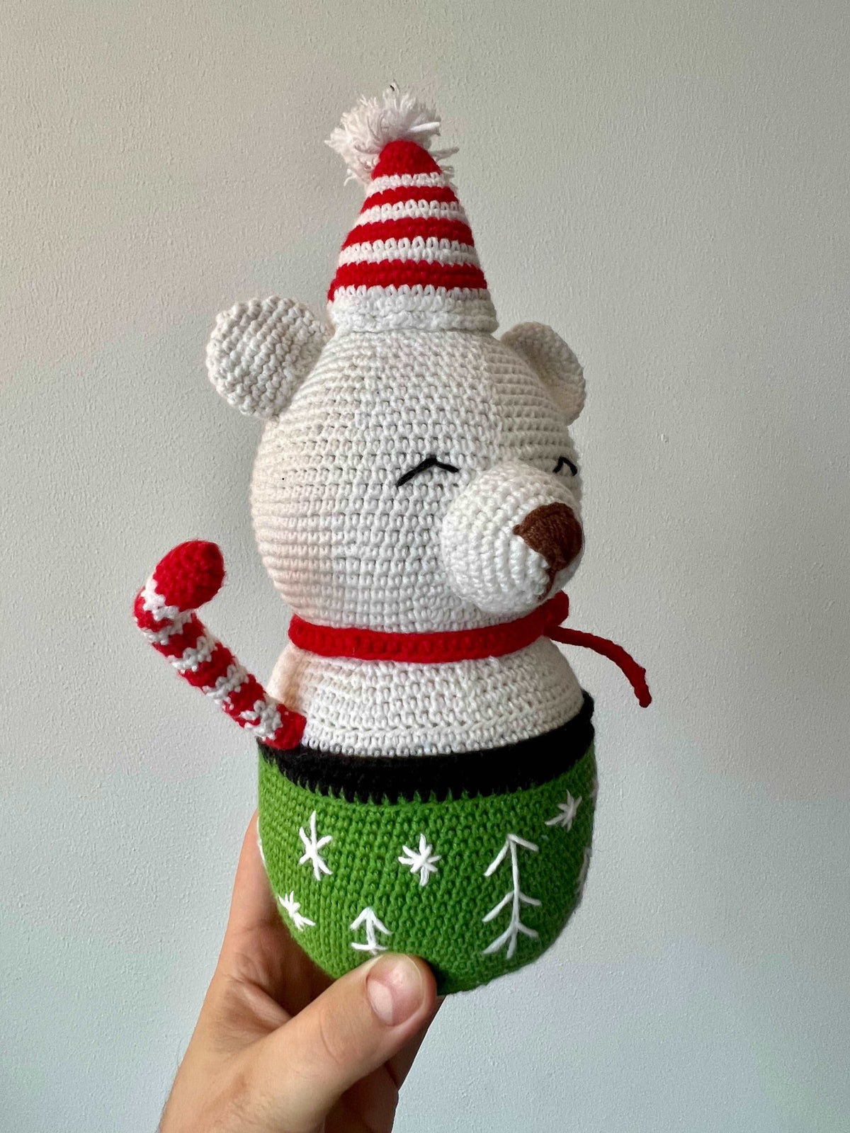 Crochet Bear inside Cup