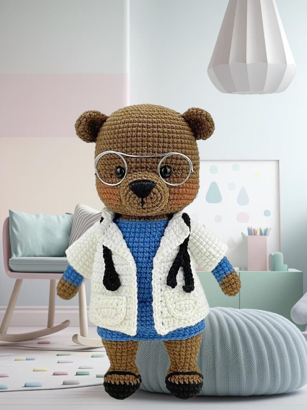 Crochet Doctor Teddy Bear Toy