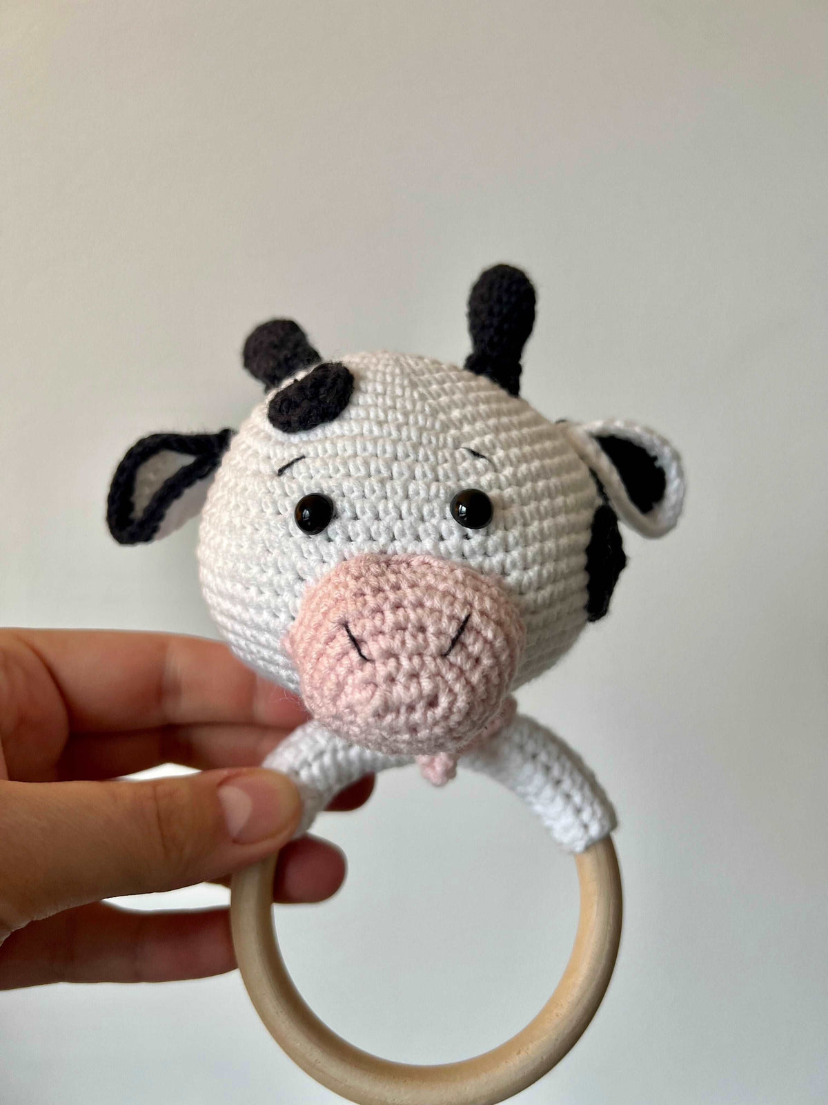 Crochet Rattle Toy Cute Cow