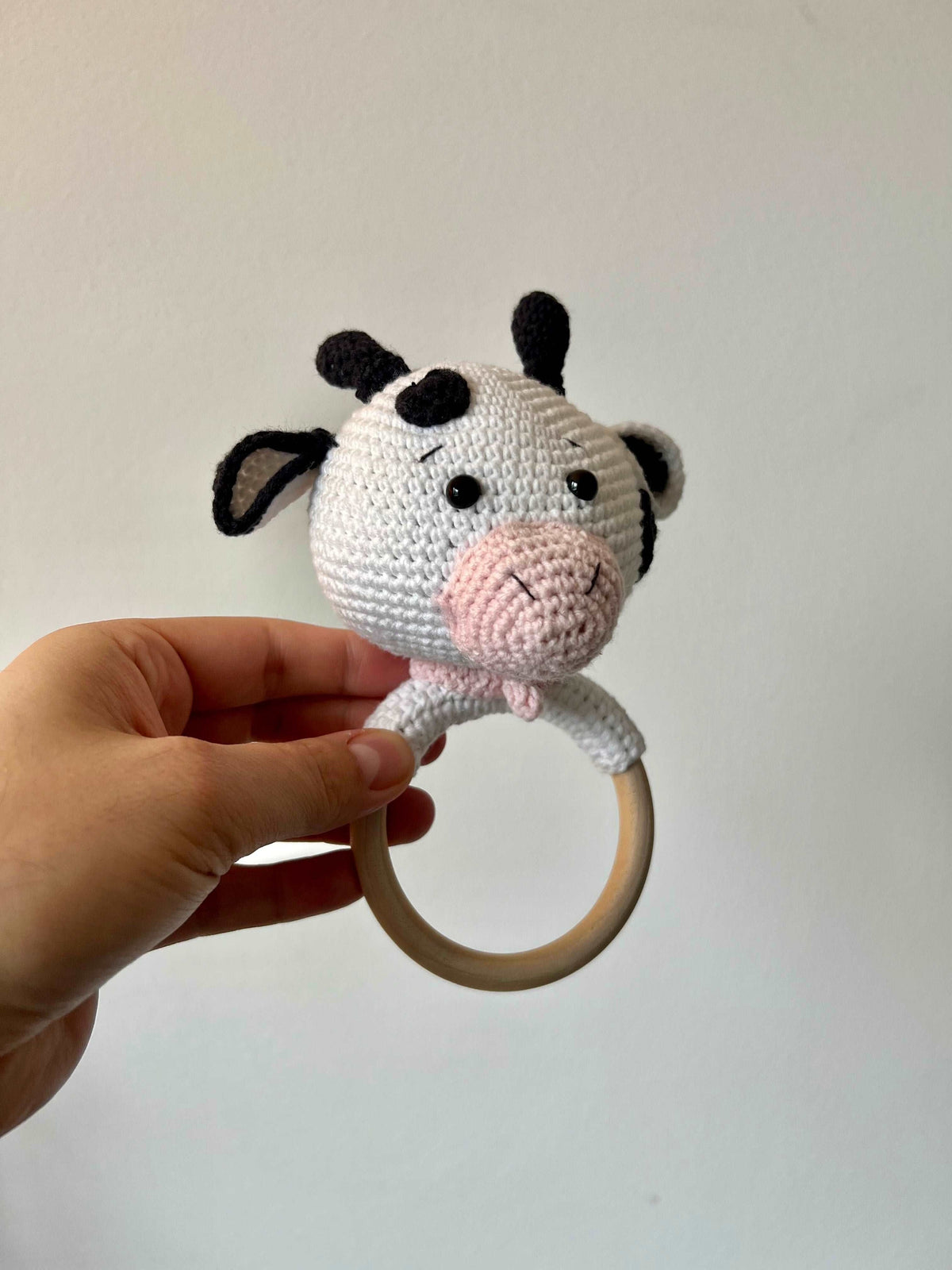 Crochet Rattle Toy Cute Cow