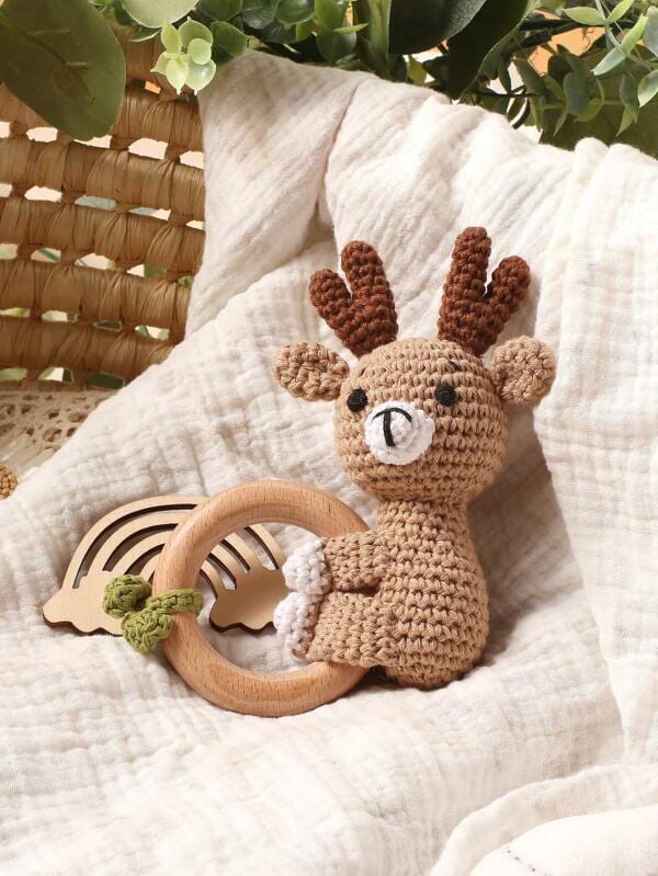Crochet Rattle Toy Deer