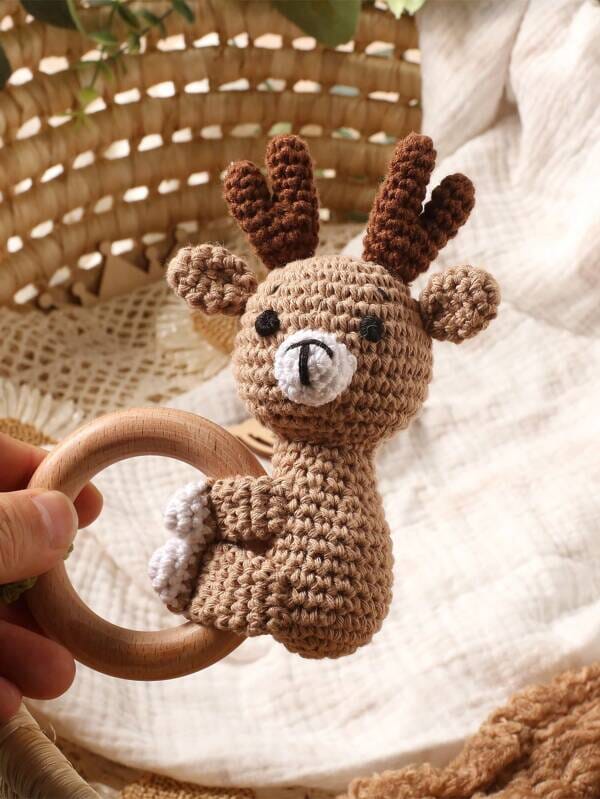 Crochet Rattle Toy Deer