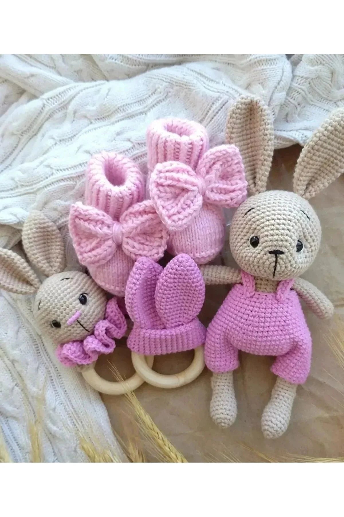 Crochet Toy Set Bunny 4pc