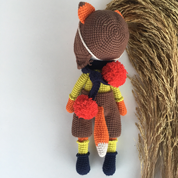 Crochet Pilot Fox Boy Toy